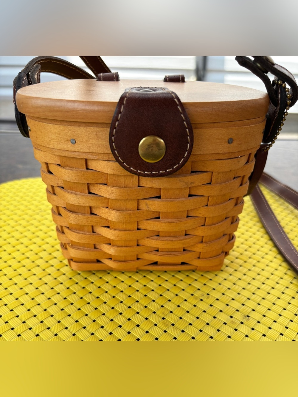 Longaberger Vintage Saddleback Crossbody Basket Purse - Picture 2 of 12